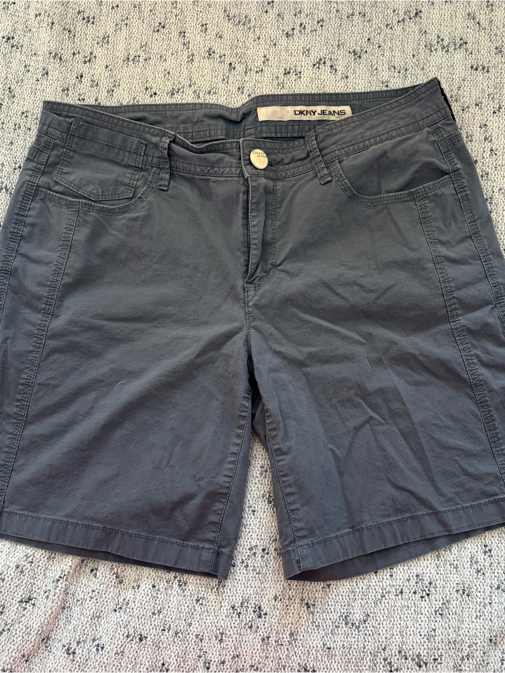 DKNY Dark Gray Roll Tab Shorts
